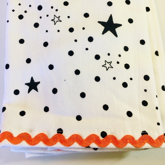 2 Halloween Johanna Parker Witch Teapot Kitchen Towels Ric Rac Ribbon Edge - Picture 4 of 7